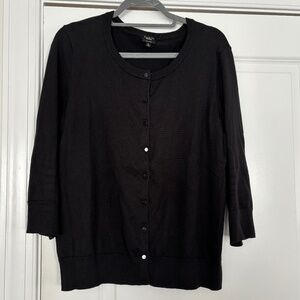 Black Button-Down Cardigan Sweater